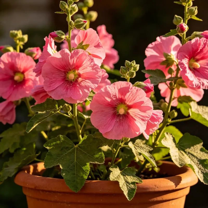 Rosy Dwarf Hollyhock Seeds - Verdseeds